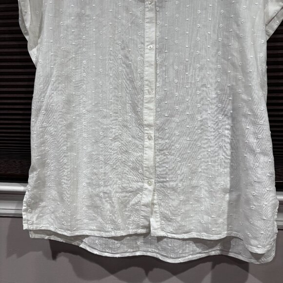 Old Navy Women's Slub-Knit Textured Top White Sz: L - Picture 6 of 11